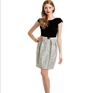 Alice and Olivia Tweed Andrea Poof Skirt Dress, Belt,‎ Low Back, size 4